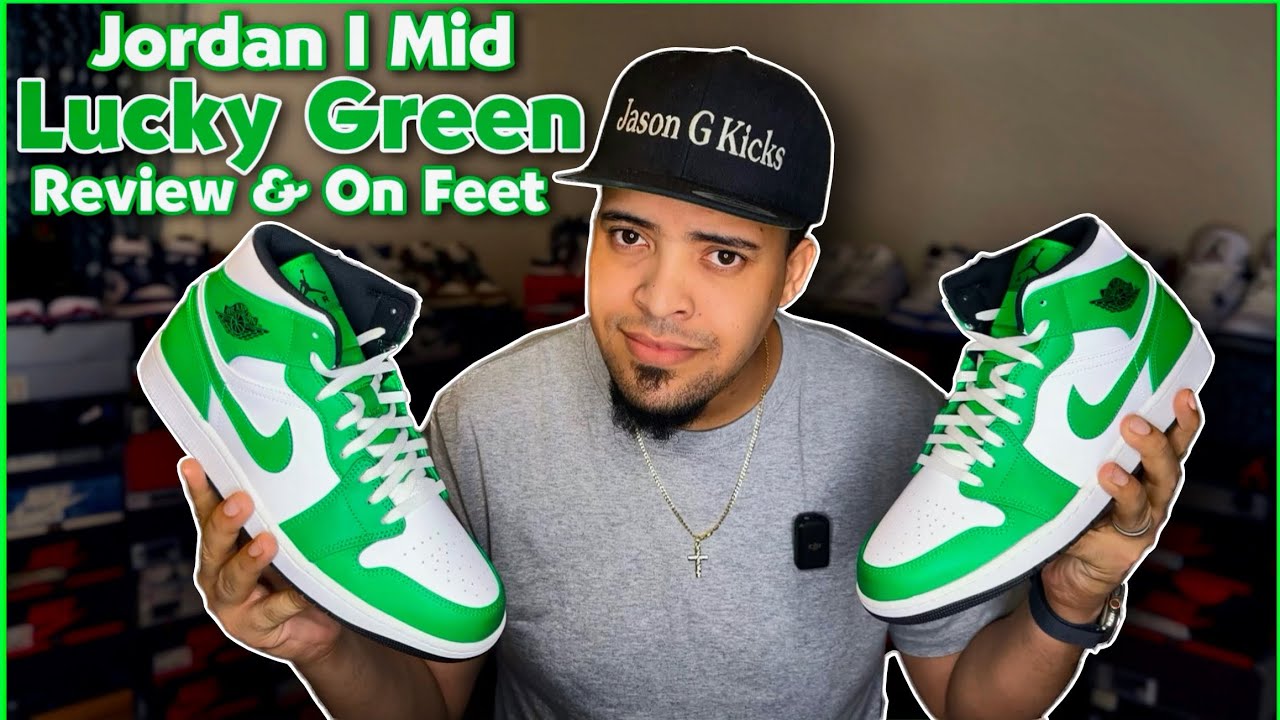 Jordan 1 Mid Lucky Green 🍀 Review & On Feet - YouTube