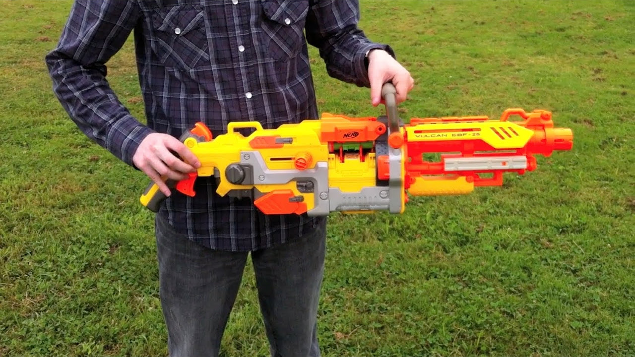 Nerf N-Strike Vulcan EBF-25 - Range Test (Stock) - YouTube
