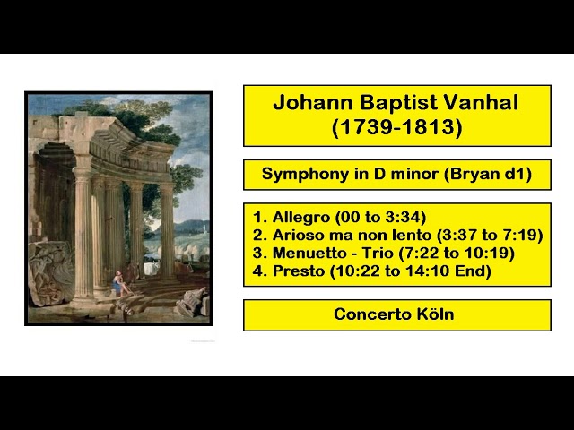 Johann Baptist Vanhal (1739-1813) - Symphony in D minor (Bryan d1