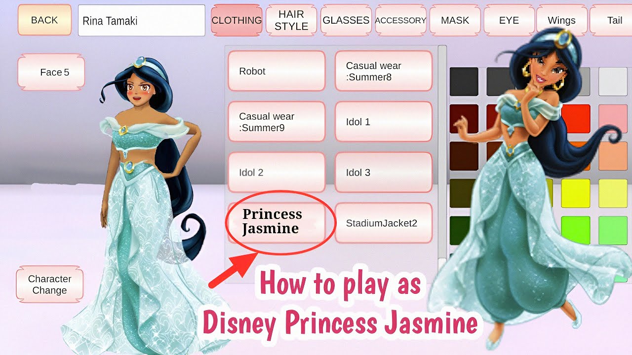 How to play as Disney Princess Jasmine | Easy Tutorial | Sakura