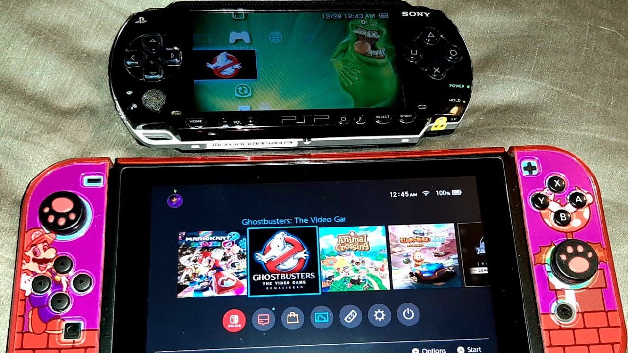 Nintendo Switch vs Sony PSP 3000 (THE GAME GHOSTBUSTERS) WHICH