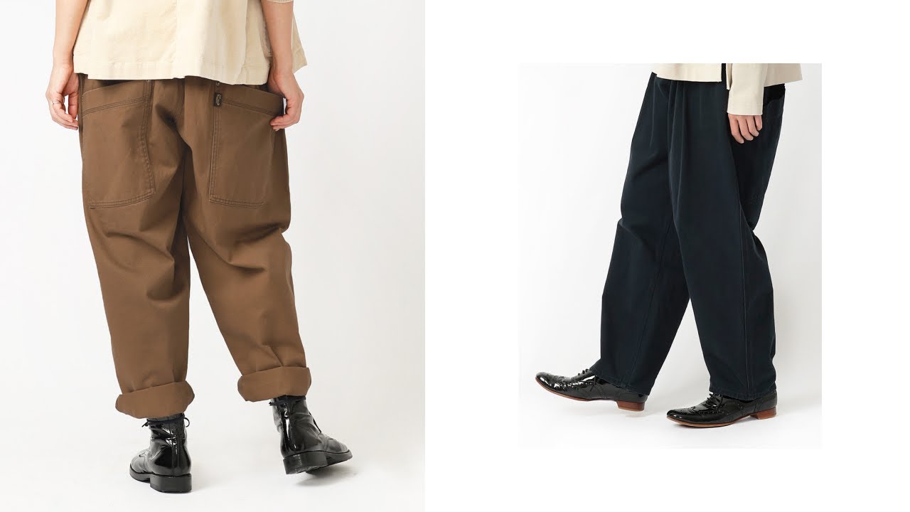 再入荷ネイビー】マオパンツロングチノ 定番バックポケットパンツ