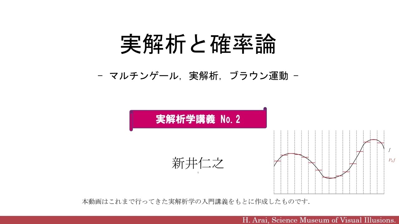 実解析と確率論 - マルチンゲール，ブラウン運動，実解析 - 実解析学