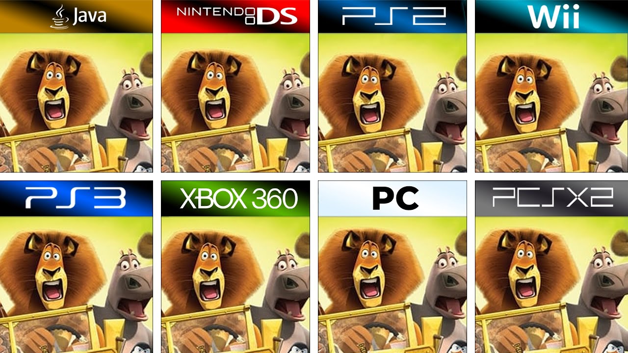 Madagascar 2 (2008) Java vs DS vs PS2 vs Wii vs PS3 vs XBOX 360 vs