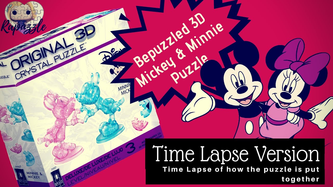 Bepuzzled 3D Crystal Puzzle Mickey and Minnie- Time Lapse Version