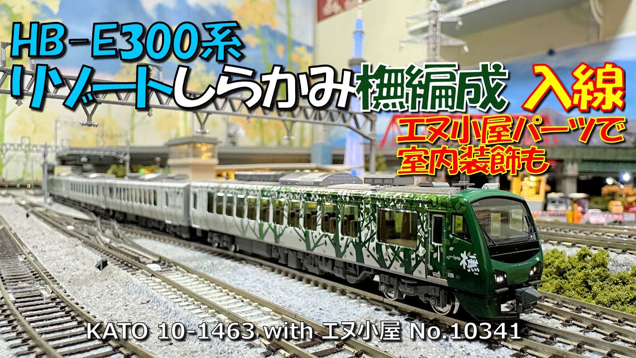 Nゲージ HB E300系リゾートしらかみ橅編成入線 & エヌ小屋パーツで室内
