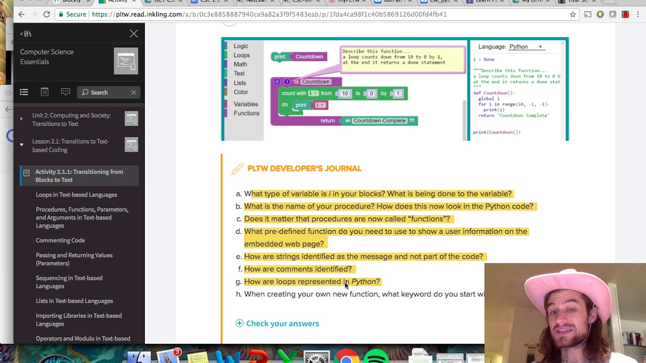 Activity 2.1.1 Transitioning to text based language with Blockly