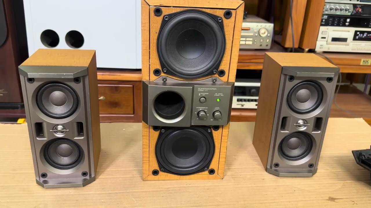 DENON SC-V11 speakers priced at 750k VND. DENON DSW-11 subwoofer