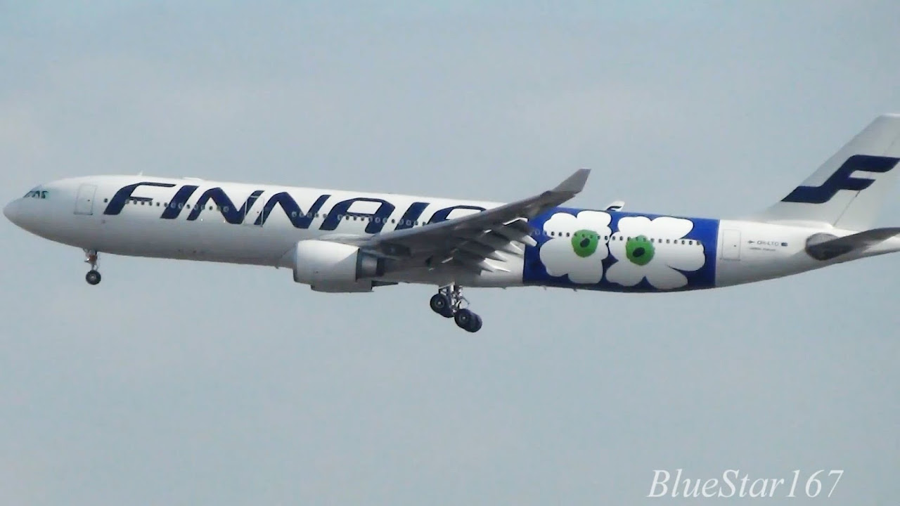 Marimekko - Unikko] Finnair Airbus A330-300 (OH-LTO) landing and