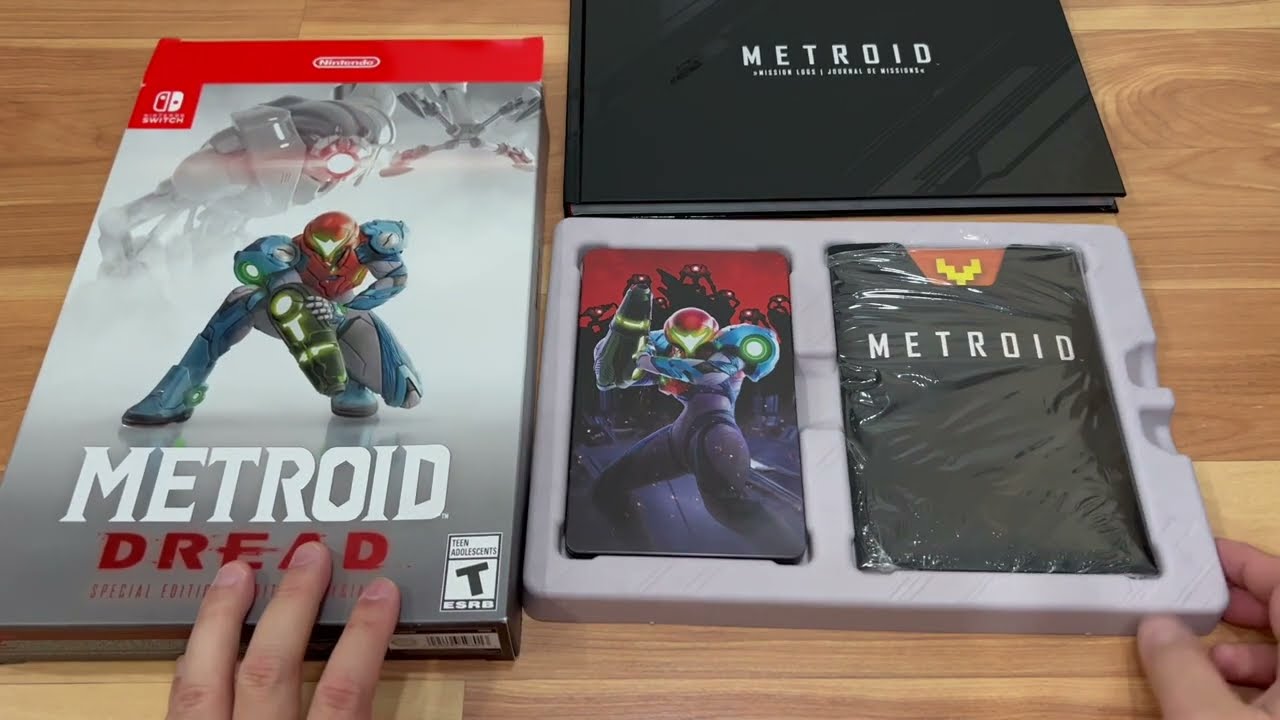 Nintendo Switch Metroid Dread Special Edition Video Game Unboxing