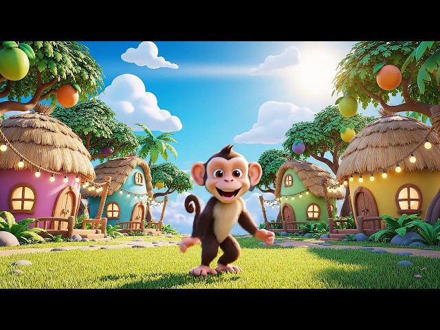 Dancing Monkey Jumps Hop Hop Haa | Fun Jungle Animal Song & Kids