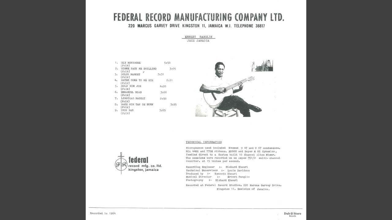 JAZZ JAMAICA/ERNEST RANGLIN/アーネスト・ラングリン/1964年に