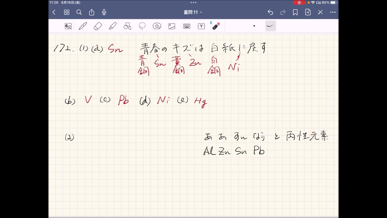 鉄緑会2023年度高2理論化学復習講座(12回)問題と解答解説 鉄緑会2023