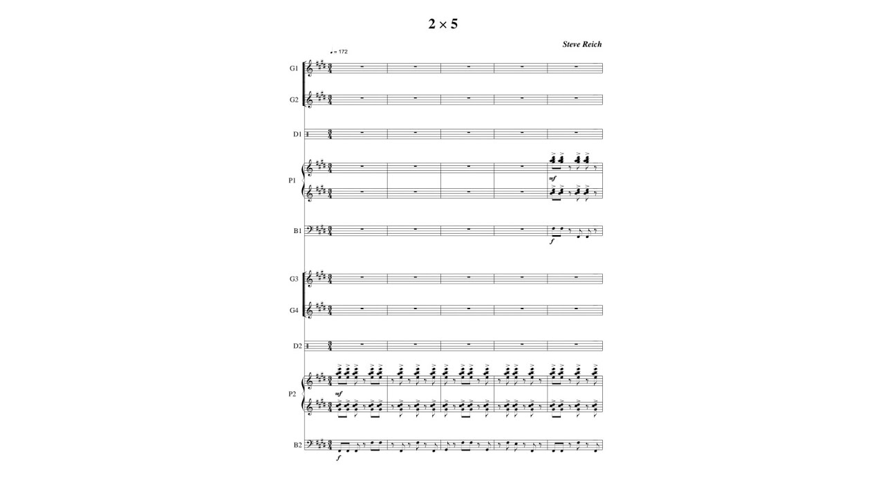 Steve Reich - 2x5 (audio + score) - YouTube