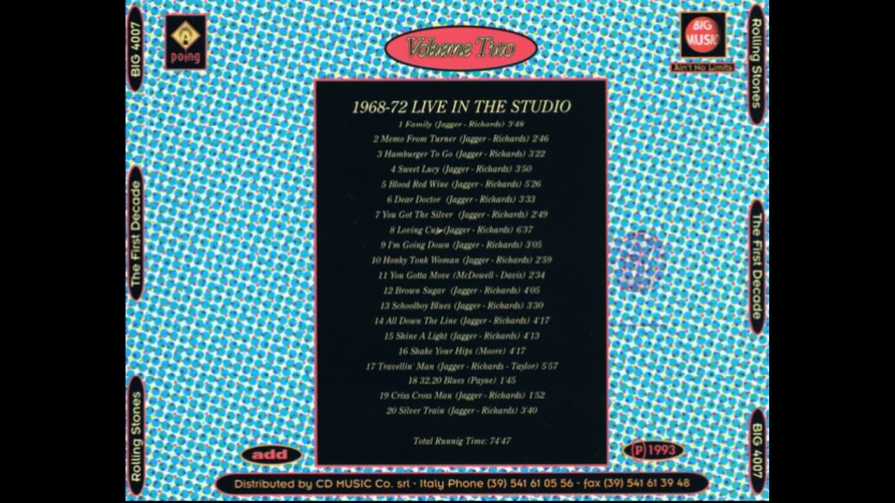 The Rolling Stones - Live In The Studio 1968-72 Full Album CD (The