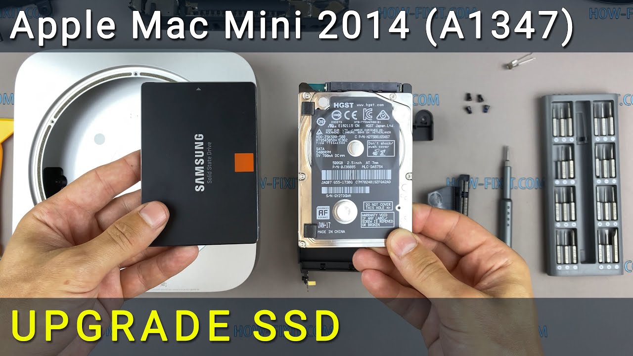 Apple Mac Mini 2014 (A1347) Upgrade and install SSD or Hard Drive