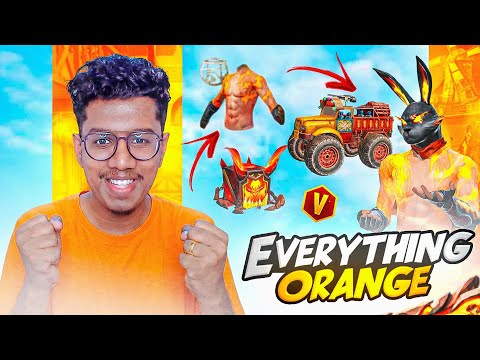All Items ORANGE 🧡 Free Fire Orange Challenge | Free Fire