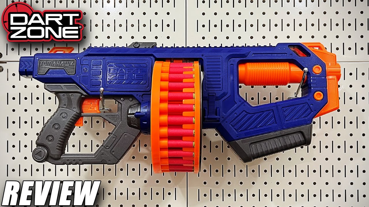 Dart Zone Tomahawk Review - 60 Capacity Semi Auto Blaster - YouTube