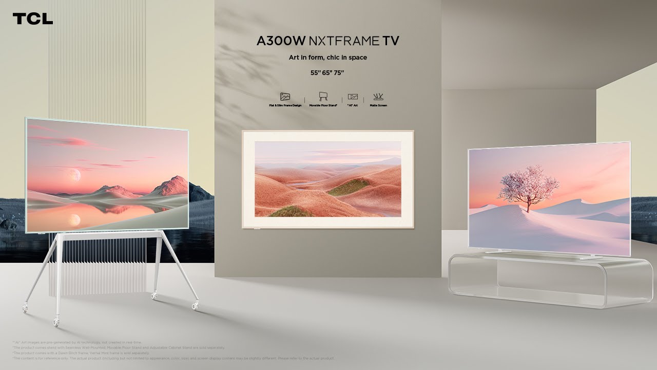 TCL発！AI機能搭載、TVの概念を変える究極の壁掛けテレビ。 高精細QLED
