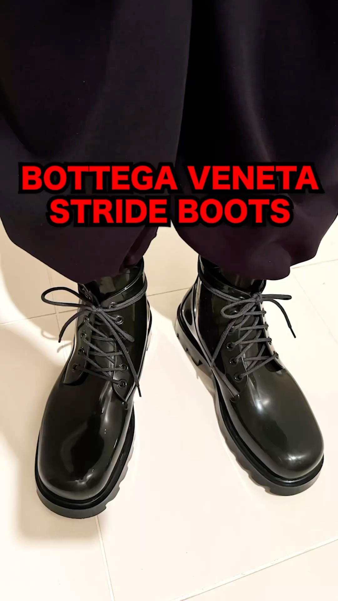 Introducing the BOTTEGA VENETA STRIDE BOOTS while polishing them