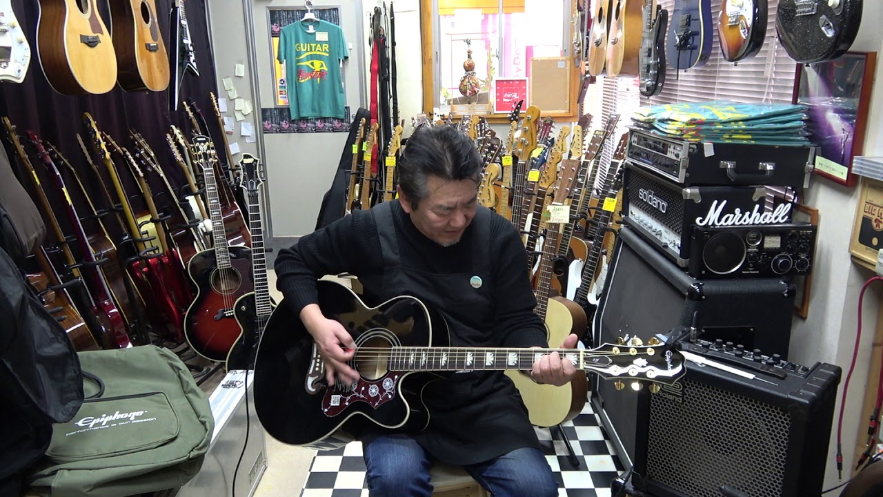 Epiphone EJ-200 SCE 超美品！ Wピックアップでステレオ出力！ - YouTube