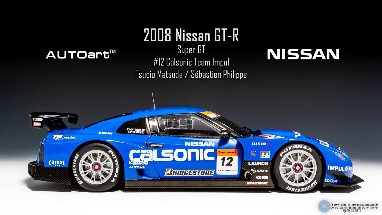 1:18 AUTOart 2008 Nissan GT-R #12 Calsonic Team Impul Showcase