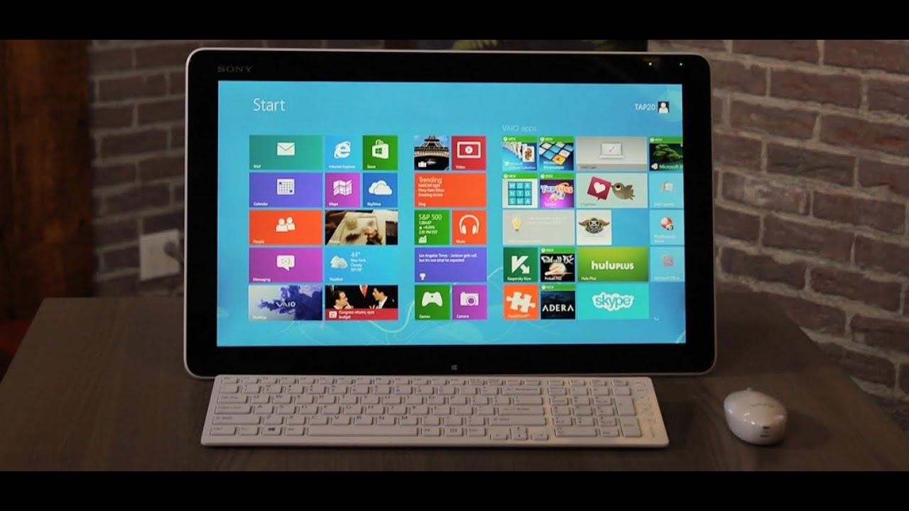 The Vaio Tap 20, Sony's 20-inch touch-screen all-in-one - YouTube