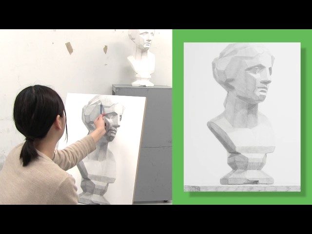 石膏デッサン：ミロのヴィーナス首像面取り》新美 制作プロセス動画