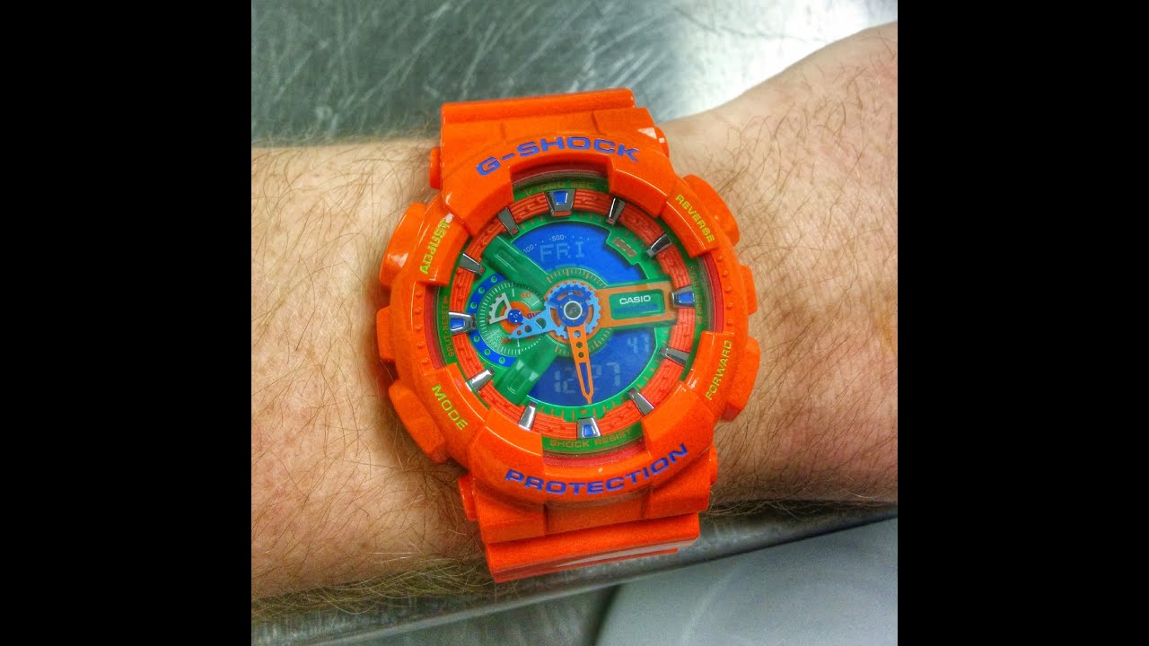 Casio GShock GA-110A-4DR hyper orange unboxing HD - YouTube