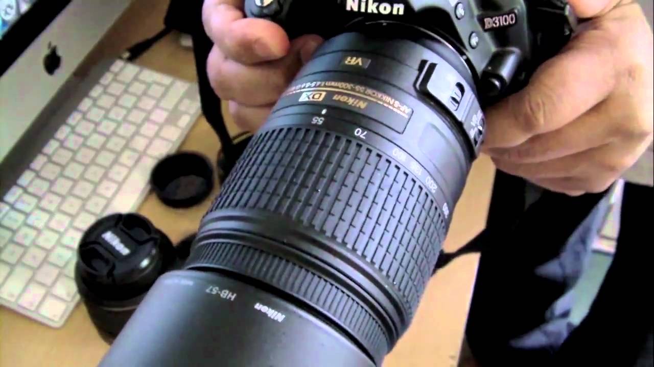 Nikkor AF-S 55-300mm VR Lens - Unboxing and zoom test with D3100