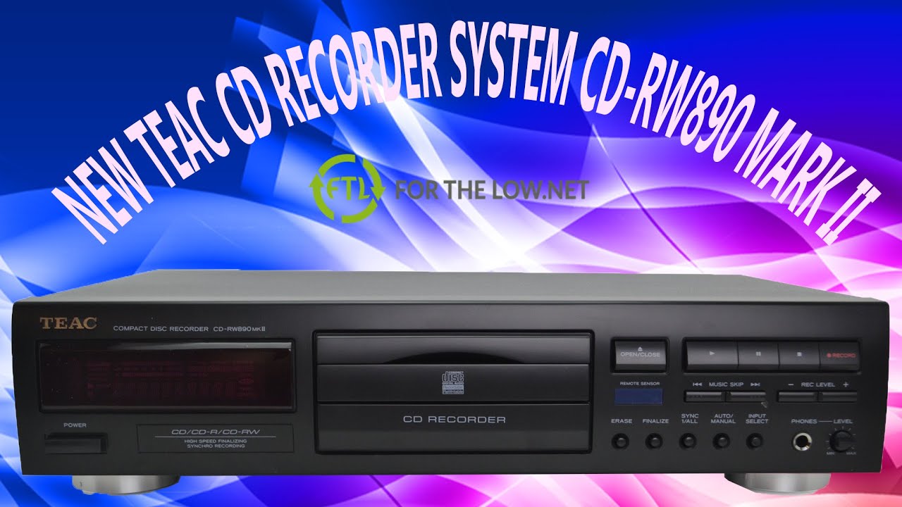 TEAC CD Recorder Device Easy Dubbing and Recorder Via Optical or