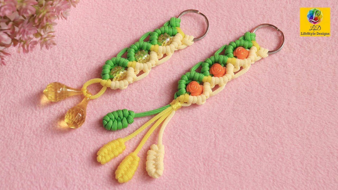 Macrame Keychain Tutorial for BEGINNERS! | DIY Macrame Easy