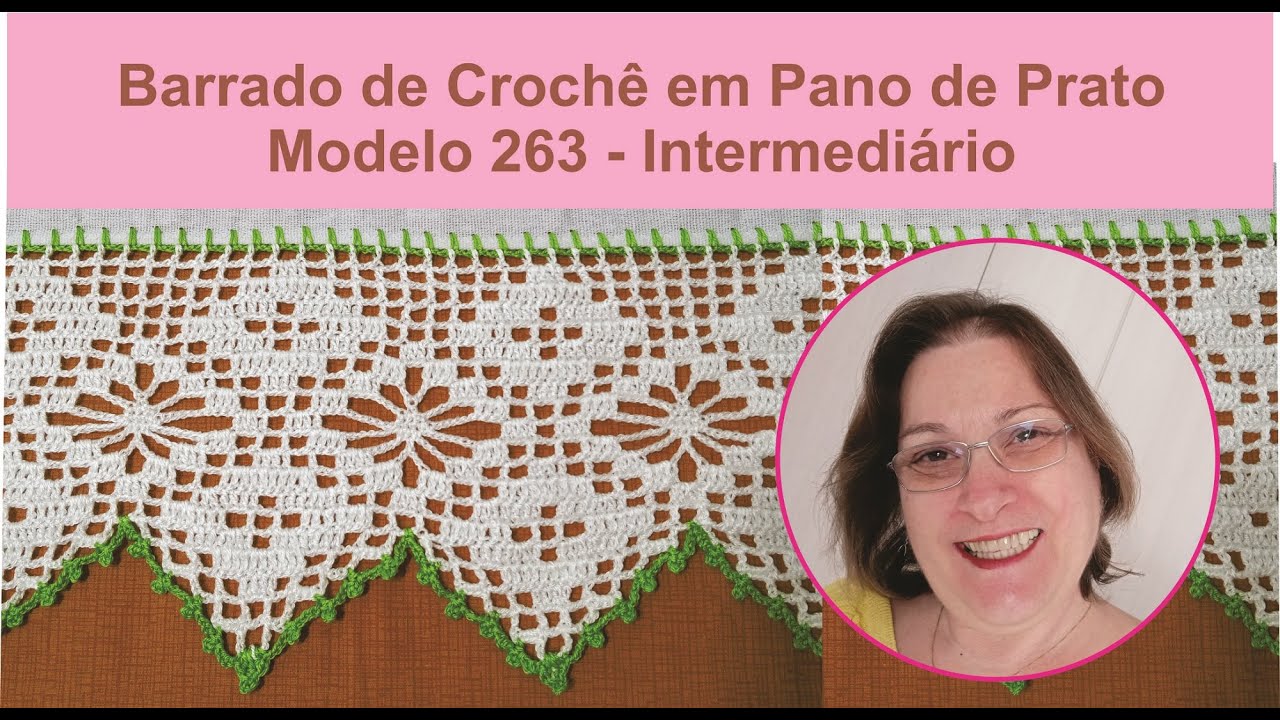 Barrado em Crochê para Pano de Prato 2 cores - Intermediário - 263