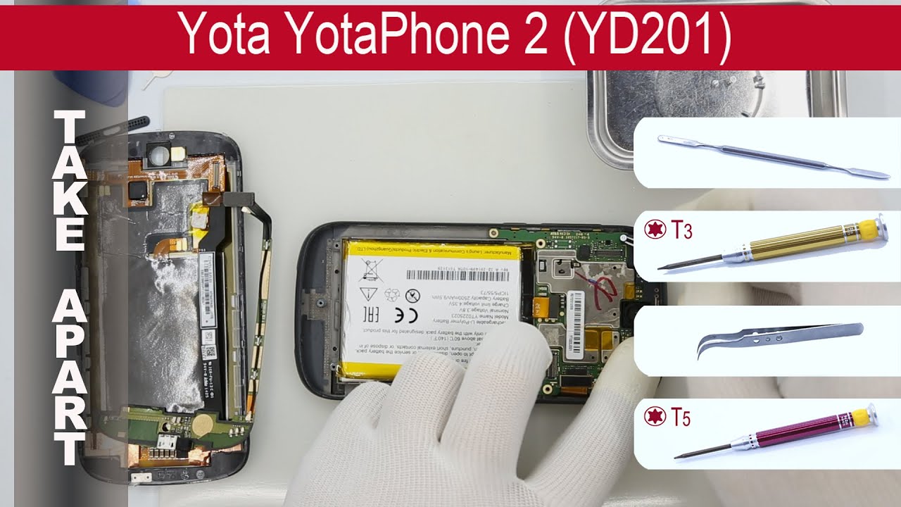 How to disassemble 📱 Yota YotaPhone 2 YD201 Take apart, Tutorial