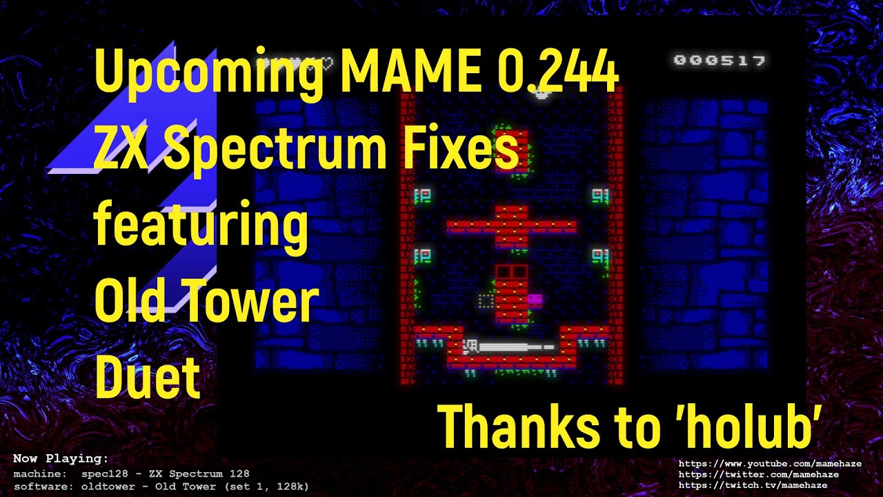 Demonstrating some 'ZX Spectrum' timing fixes in MAME from 'holub