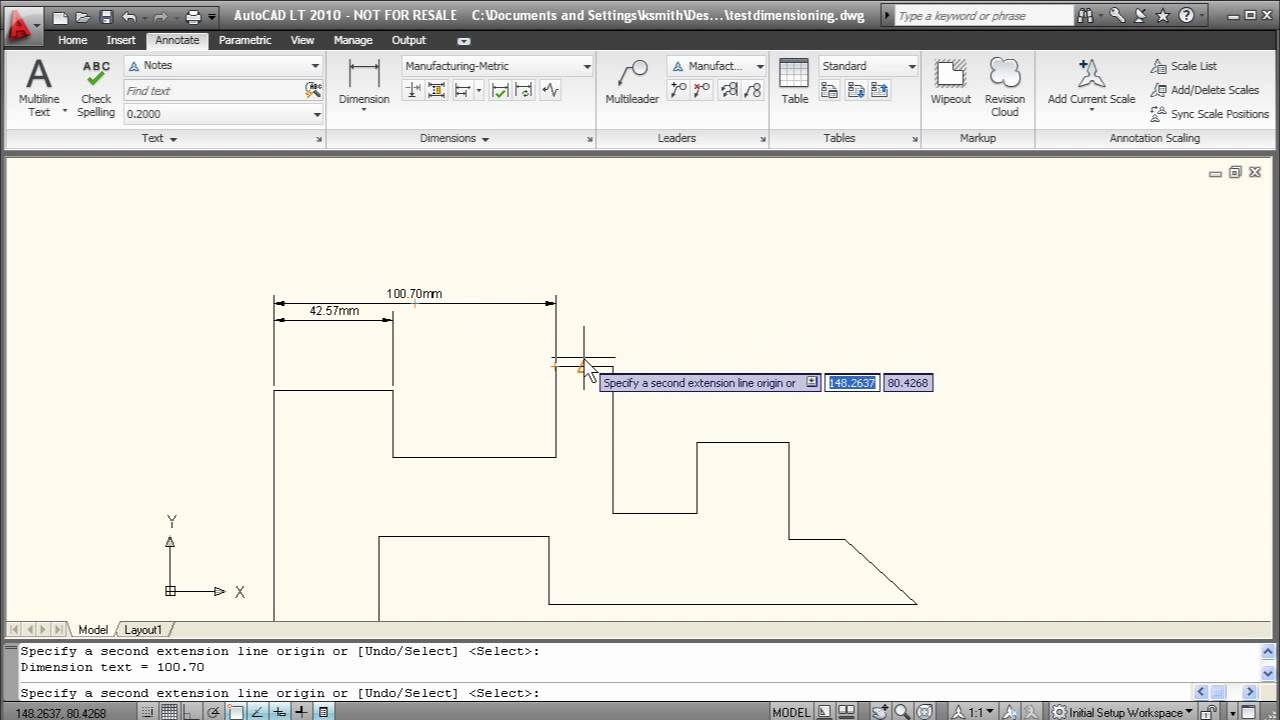 AutoCAD LT 2010 | Dimensioning Tutorial - YouTube