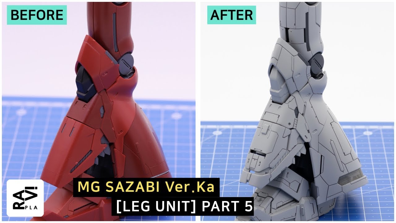 Gunpla Custom Build / SAZABI Ver.Ka LEG Part 05 - Panel line