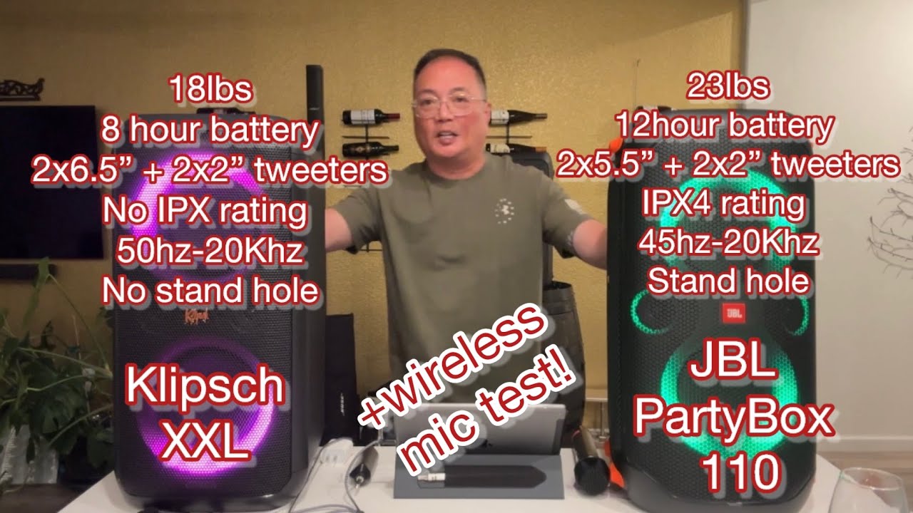 JBL PartyBox 110 vs Klipsch Gig XXL - YouTube