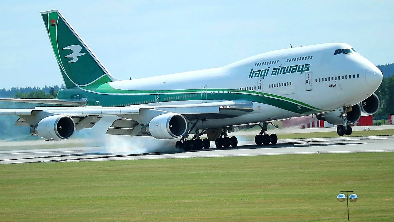 Rare Iraqi Airways Boeing 747. Flight Baghdad-Minsk-Baghdad