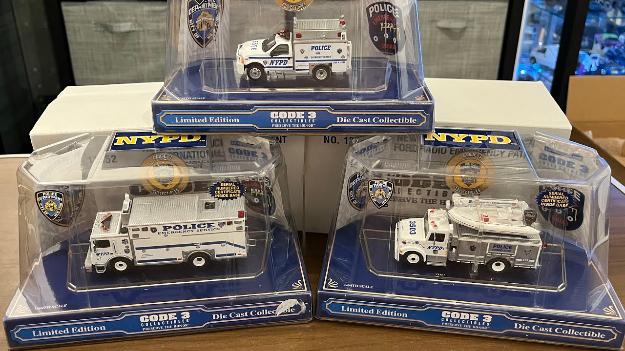 Code 3 NYPD Diecast 1/64 Scale Emergency Vehicles - YouTube