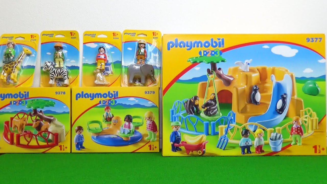 Playmobil（プレイモービル）1・2・3で動物園を作るよ♪さるやペンギン