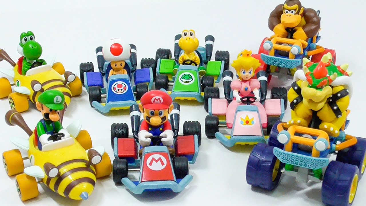 マリオカート7」 プルバックフィギュア 全8種 Mario Kart 7 pull-back