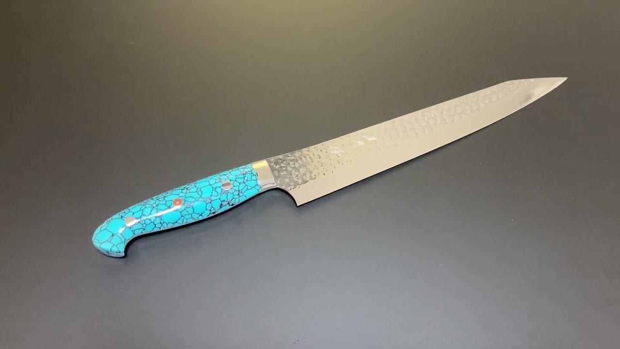 黒崎 優 Yu Kurosaki 閃光 筋引包丁(270mm) SG2鋼 人工ターコイズ柄