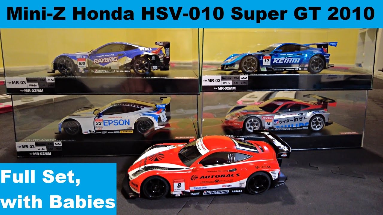 Kyosho Mini-Z Honda HSV-010 Super GT 2010 Full Set With Ebbro 1/43