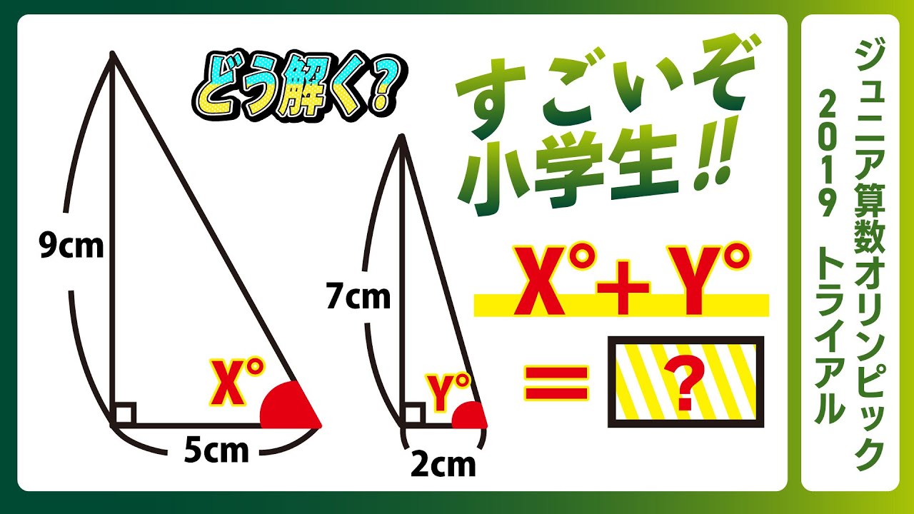 面白い算数問題】算数 平面図形 ジュニア算数オリンピック2019