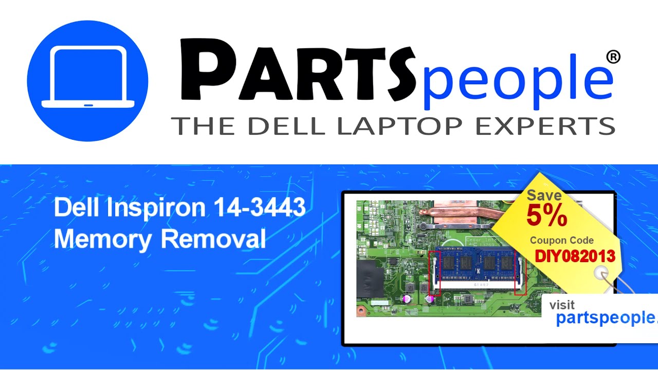 Dell Inspiron 14-3443 (P53G001) Memory How-To Video Tutorial - YouTube
