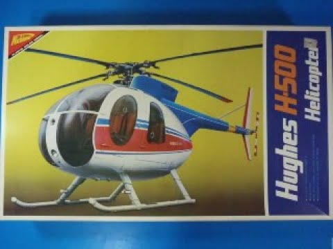 Classic 1/20 Nichimo Hughes H-500 Helicopter model kit box & sprue