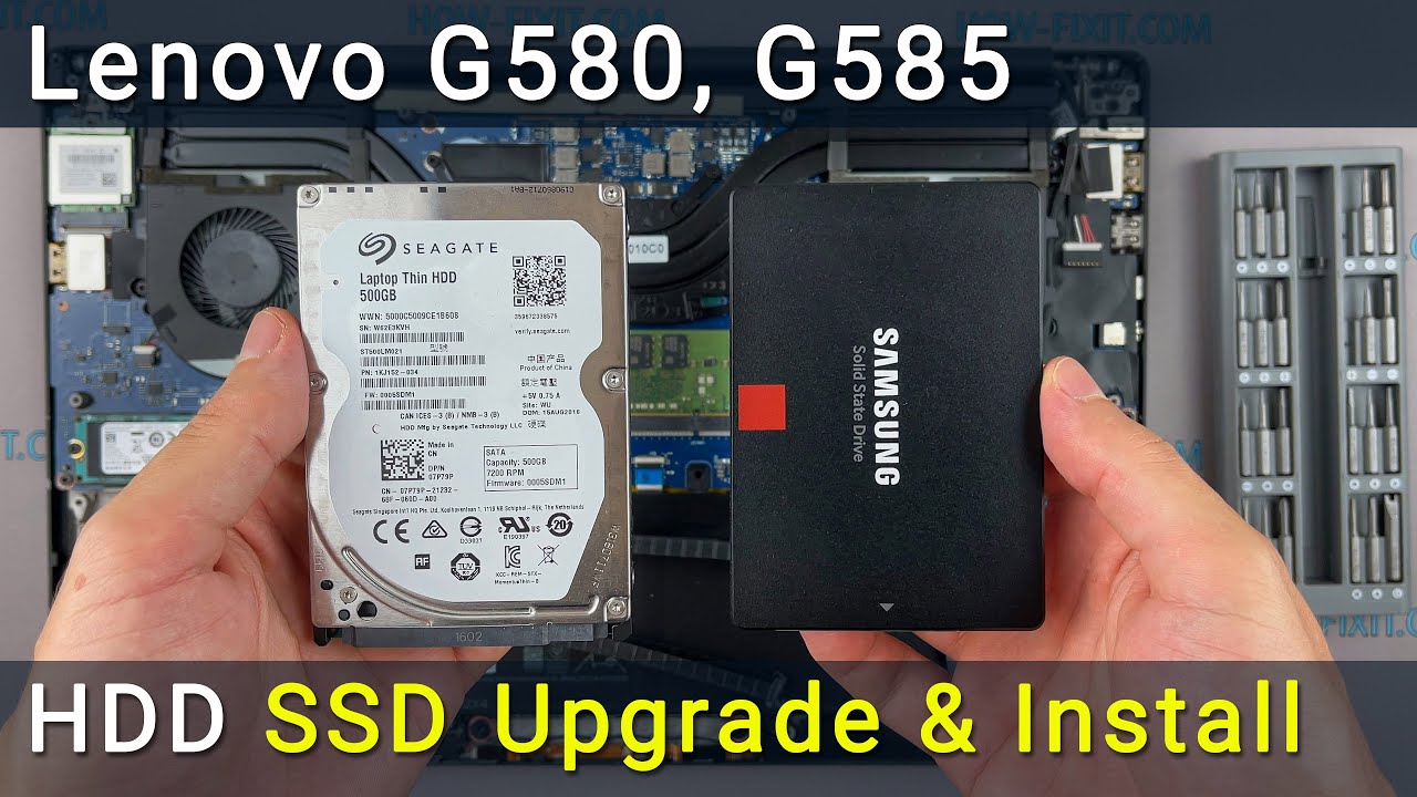 Lenovo G580, G585 Hard Drive or SSD Upgrade: Replacement