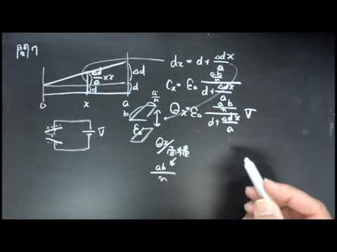 理数物理上級㉑「片側の極板間隔を加速をつけて広げるコンデンサー」阪