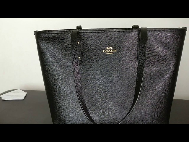 Coach Black Leather City Zip Tote - YouTube